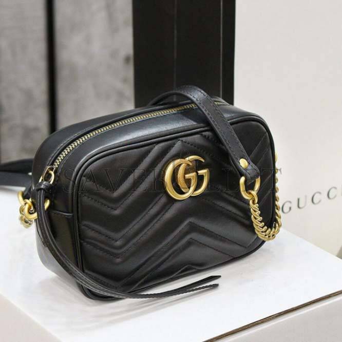 GUCCI MARMONT MATELASSE MINI BAG 448065 DTD1T 1000 (18*12*6cm)